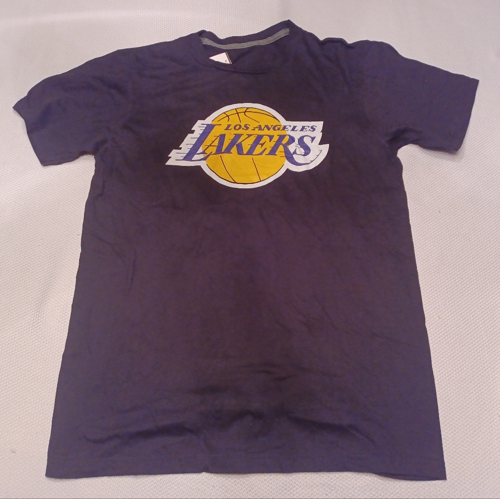 Mens LA Lakers T-Shirt SMALL Black 🆕 Los Angeles Cotton Shirt 🏀 NBA